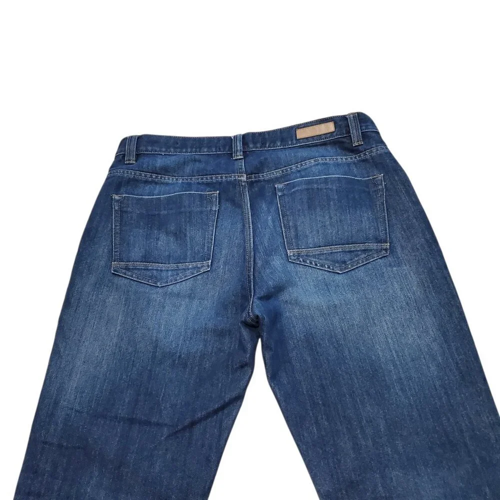 PD&C Men's Blue Jeans Slim Straight Distressed Dark Wash SZ 34